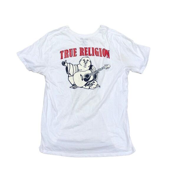 VINTAGE True Religion Shirt XXL BUDDHA LOGO CREW White - Picture 2 of 11